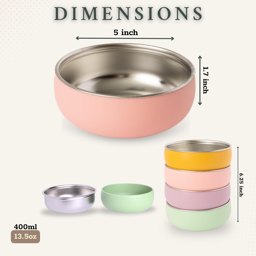 Unbreakable stainless steel bowls withstand everyday kid use