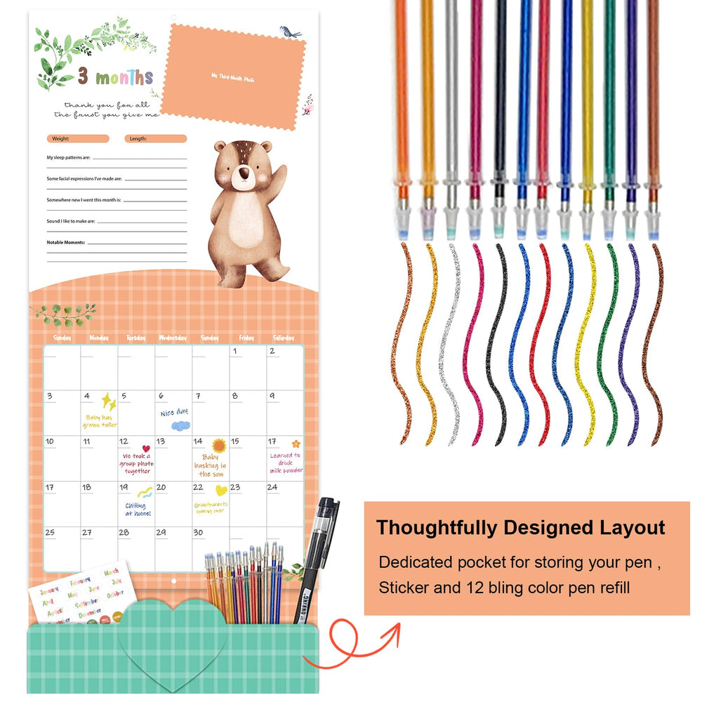 Monking Bright Day month section helps you organize milestones with ease.