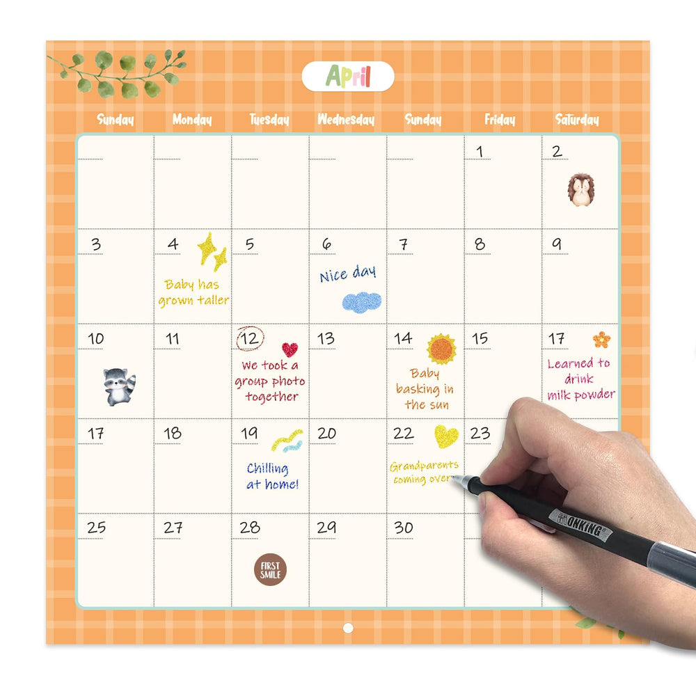 Monking calendar includes a pen for immediate note-taking.