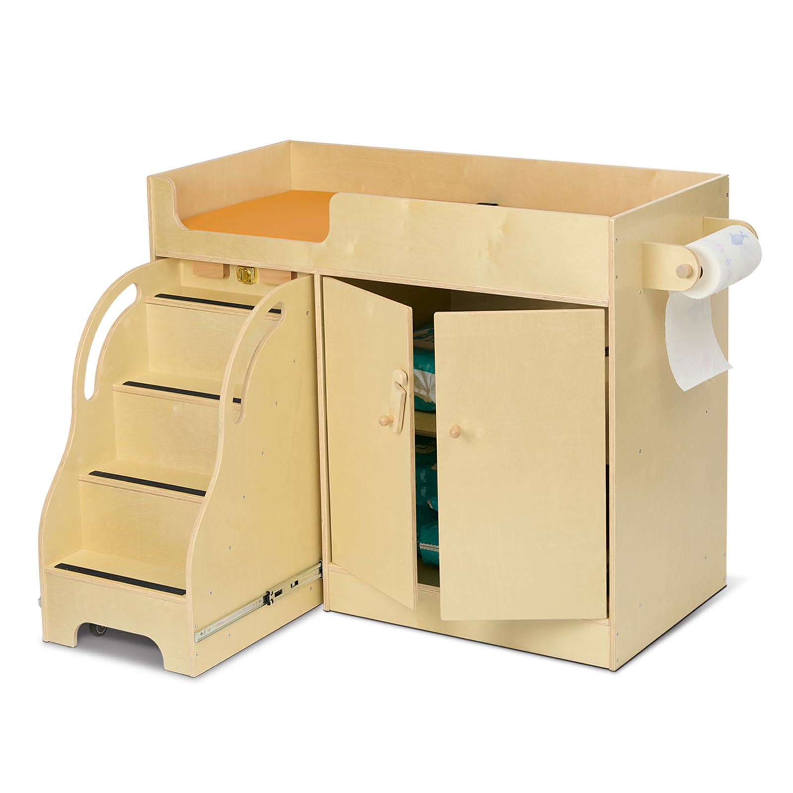 Monläurd birch baby-changing-table front view showing stable design for diaper changes.