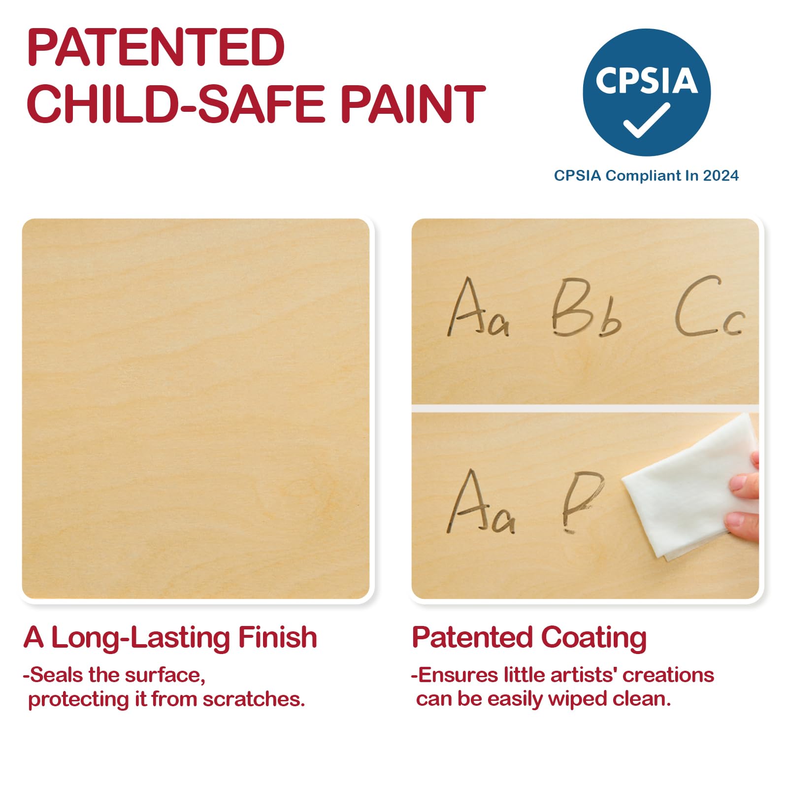 Monläurd birch wood splinter-free finish showcases durable, smooth edges for baby's safety.