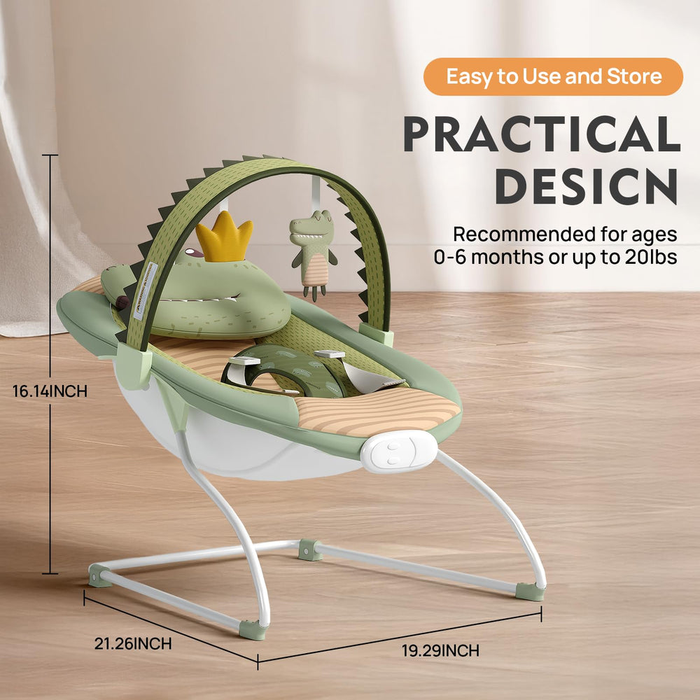 Monniebaby portable bouncer with easy-clean cover supports quick spills cleanup