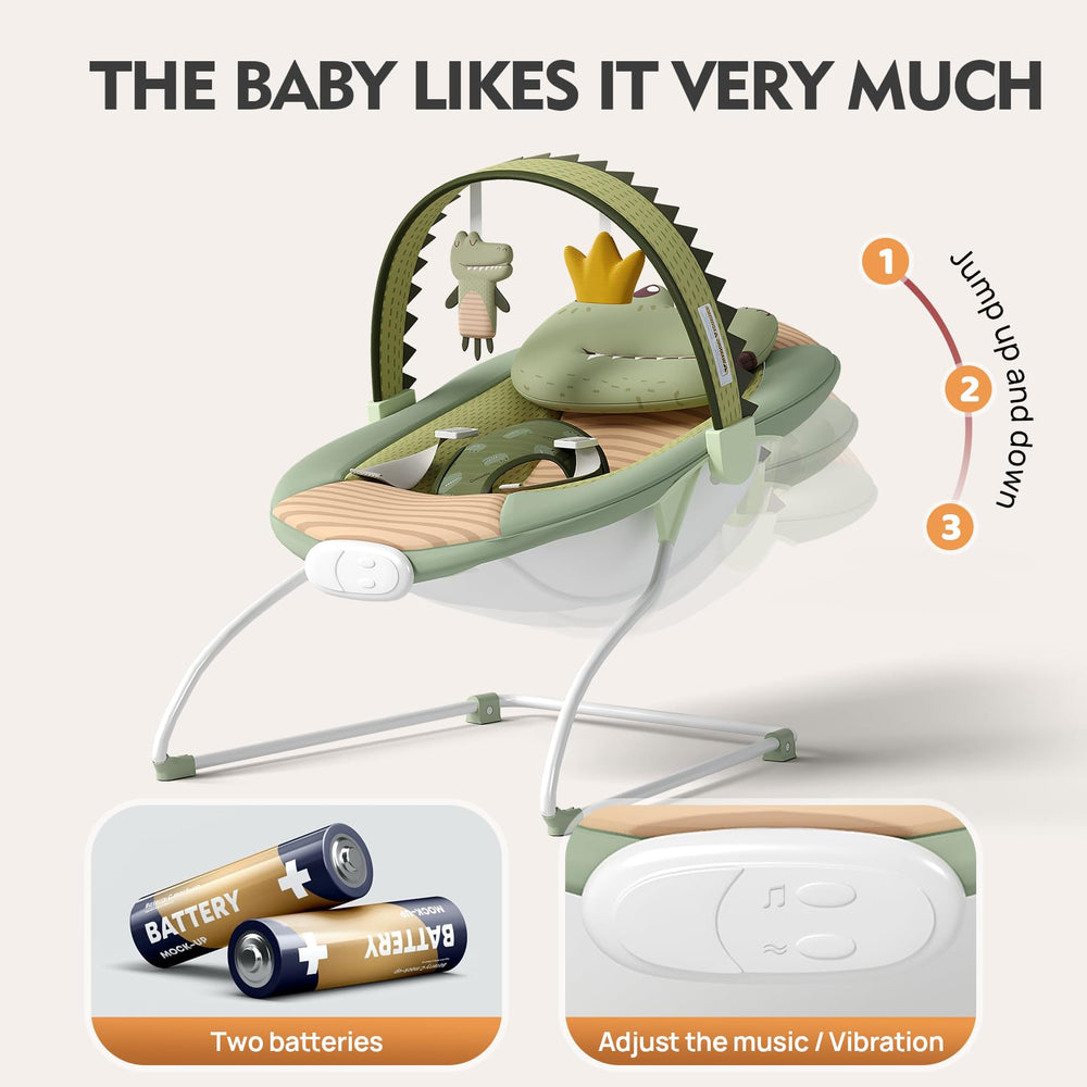 Monniebaby bouncer safety harness ensures secure seating for tiny explorers