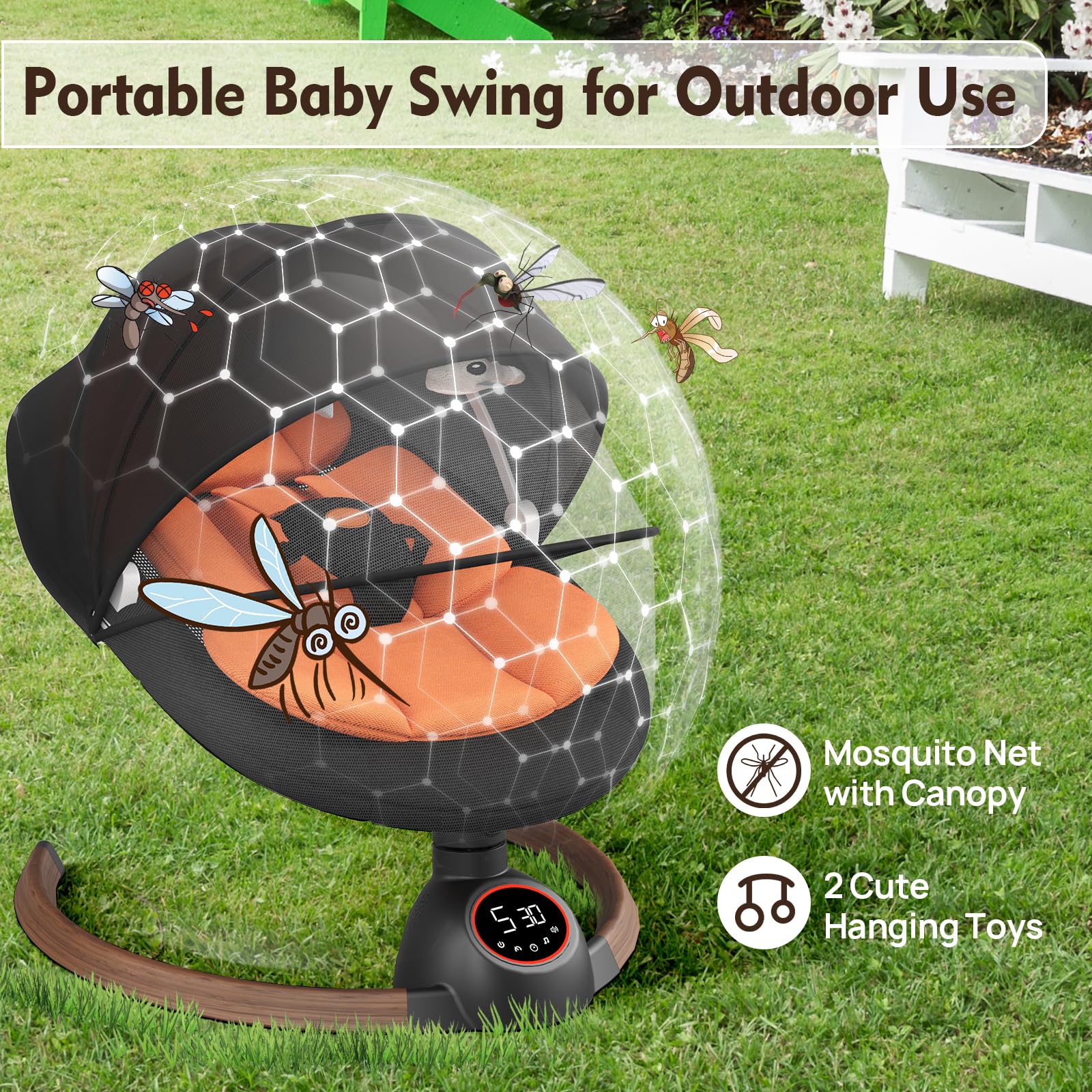 Monniebaby ambient lighting creates a cozy visual cue for bedtime.