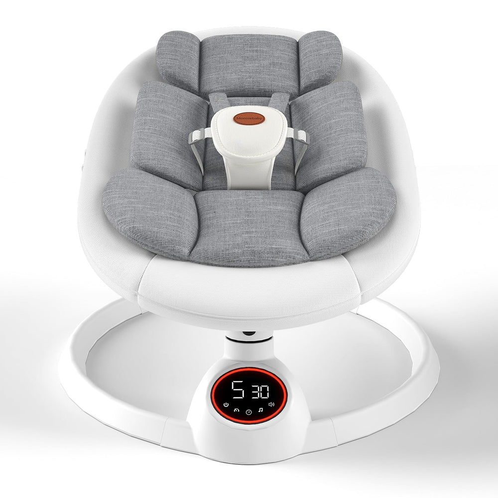 Monniebaby baby swing control panel with ambient lighting for easy operation and stylish look