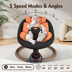Monniebaby swing designed for infants 0–6 months and under 20 pounds.