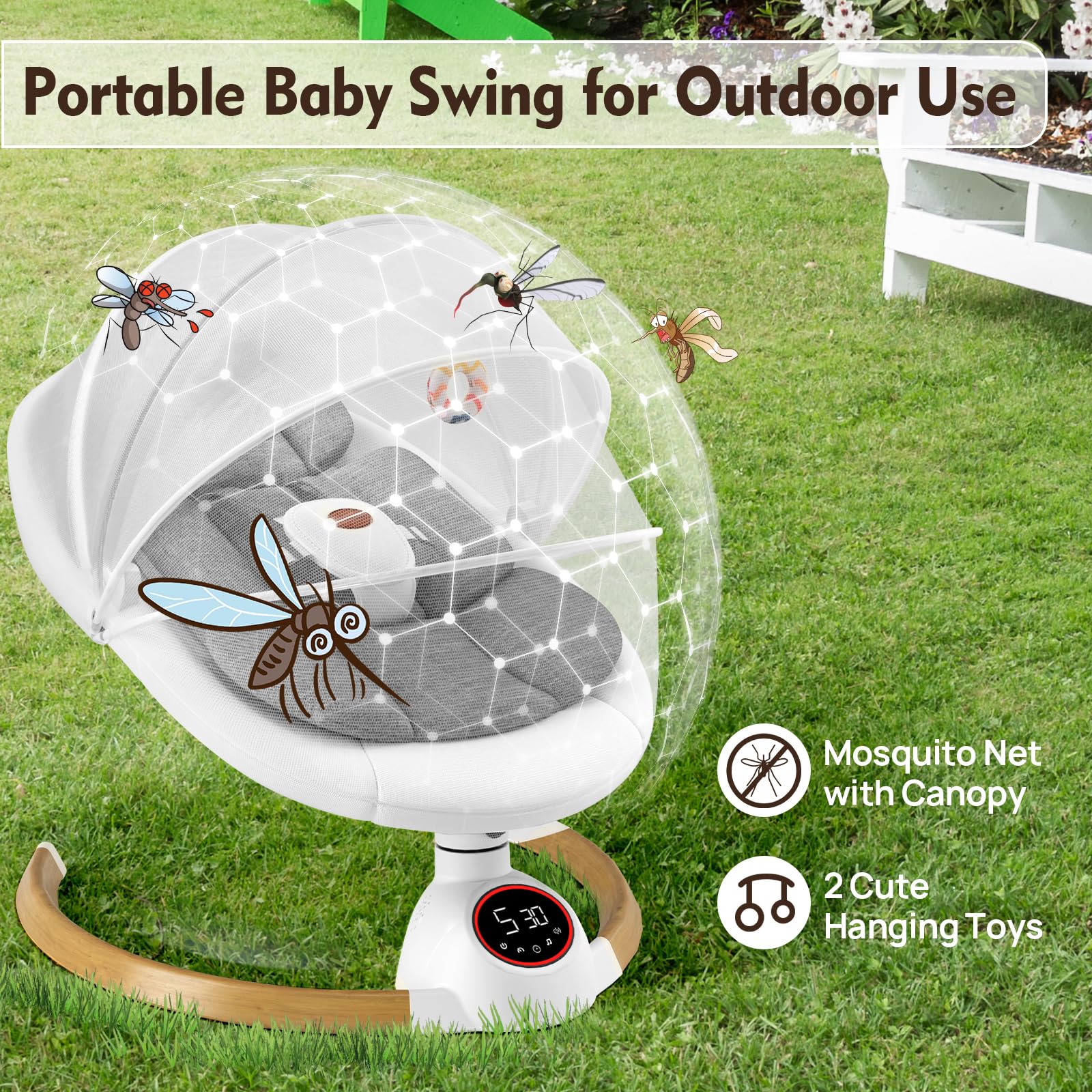 Monniebaby portable option can run on power bank for outdoor use