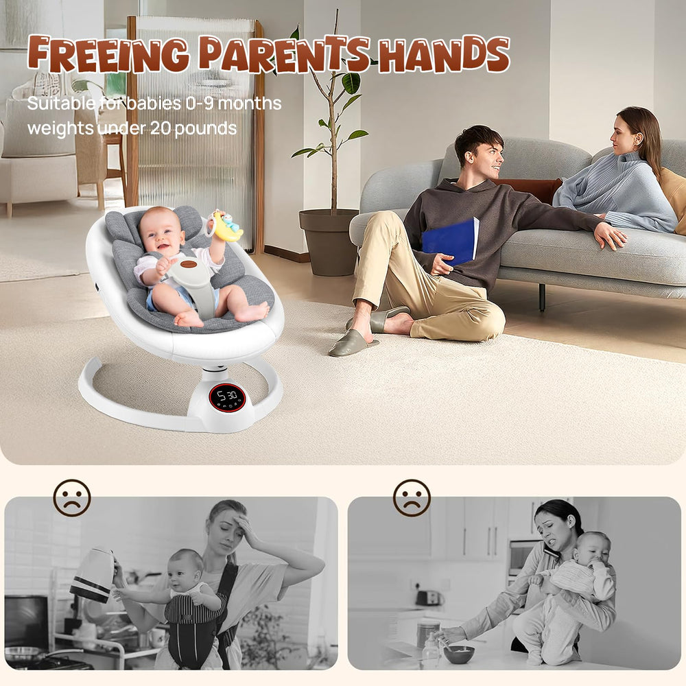Monniebaby baby swing preset melodies provide calming tunes for nap time