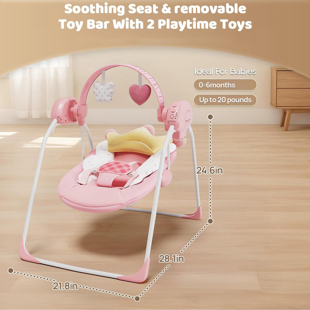 Monniebaby swing includes timer options for easy, energy-saving sessions.