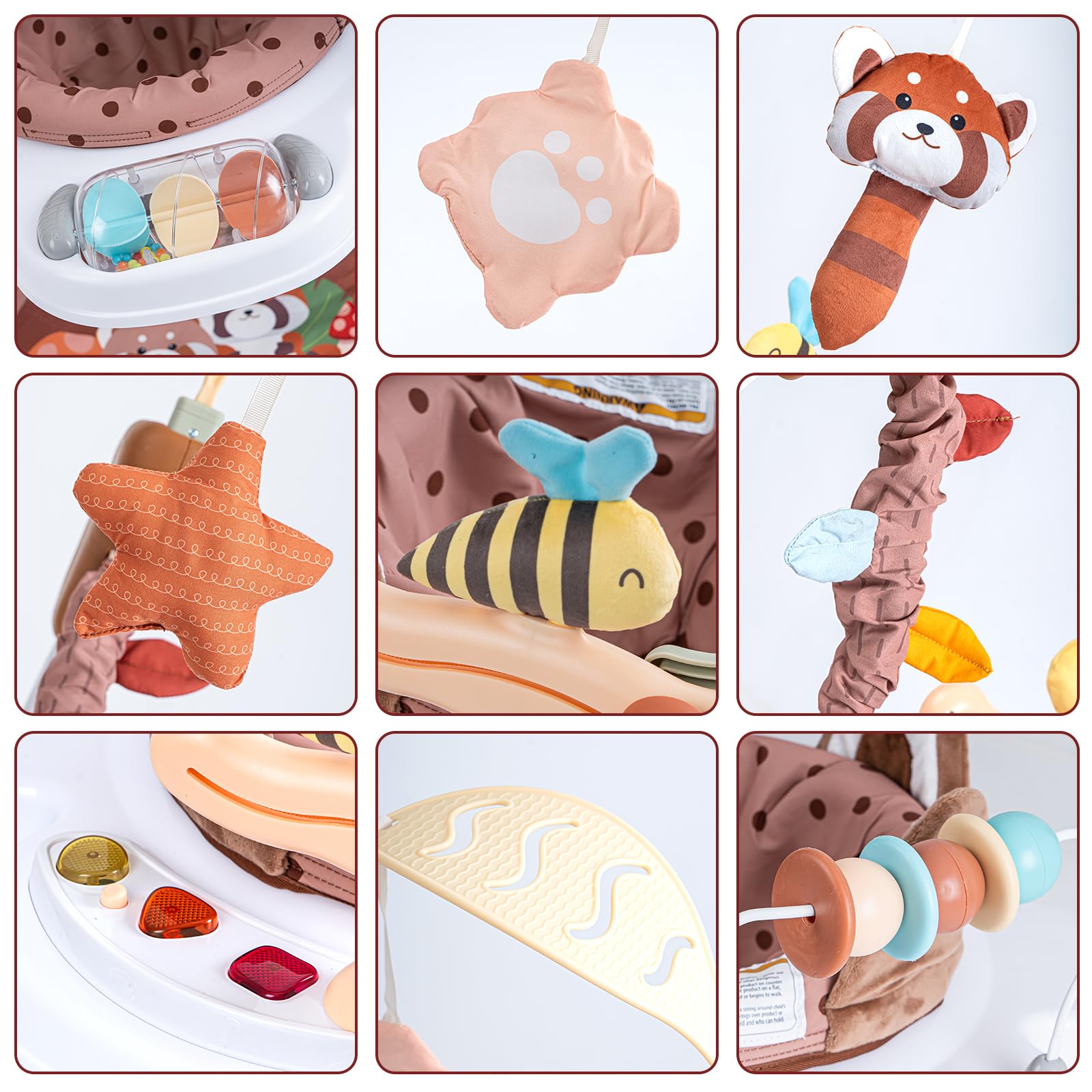 Monniebaby Red Panda music tray with lights boosts sensory play.
