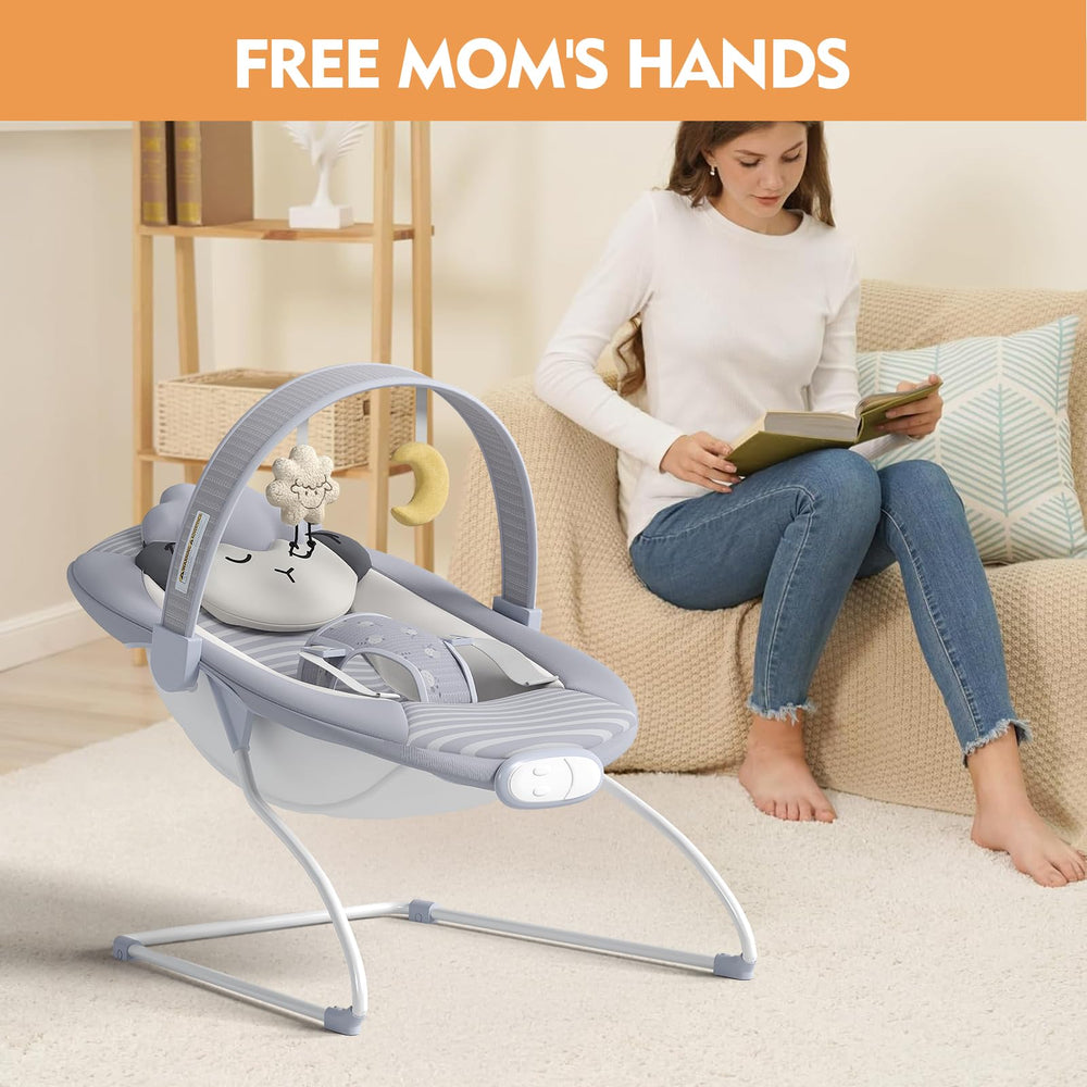 Monniebaby safety 3-point harness keeps baby secure during play
