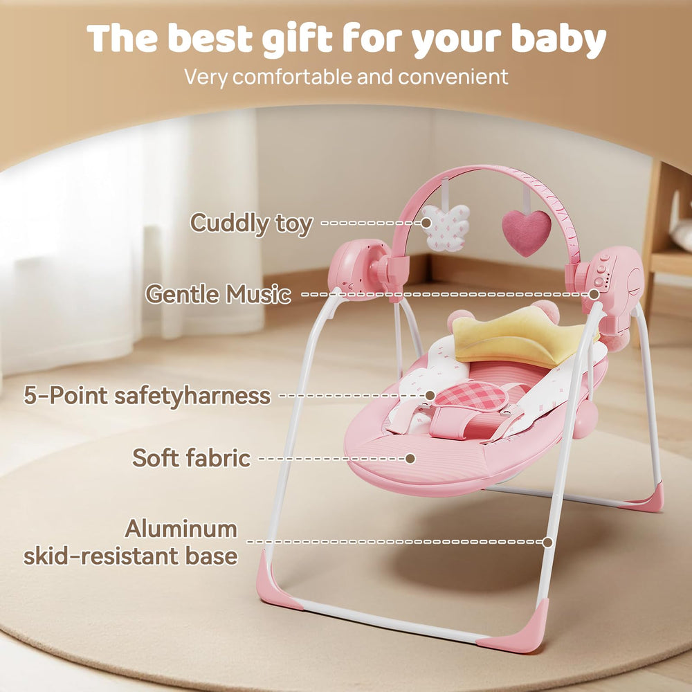 Monniebaby secure seat with 5-point harness supports newborn safety.