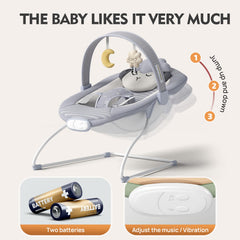 Monniebaby soothing vibrations and built-in music for fussy babies
