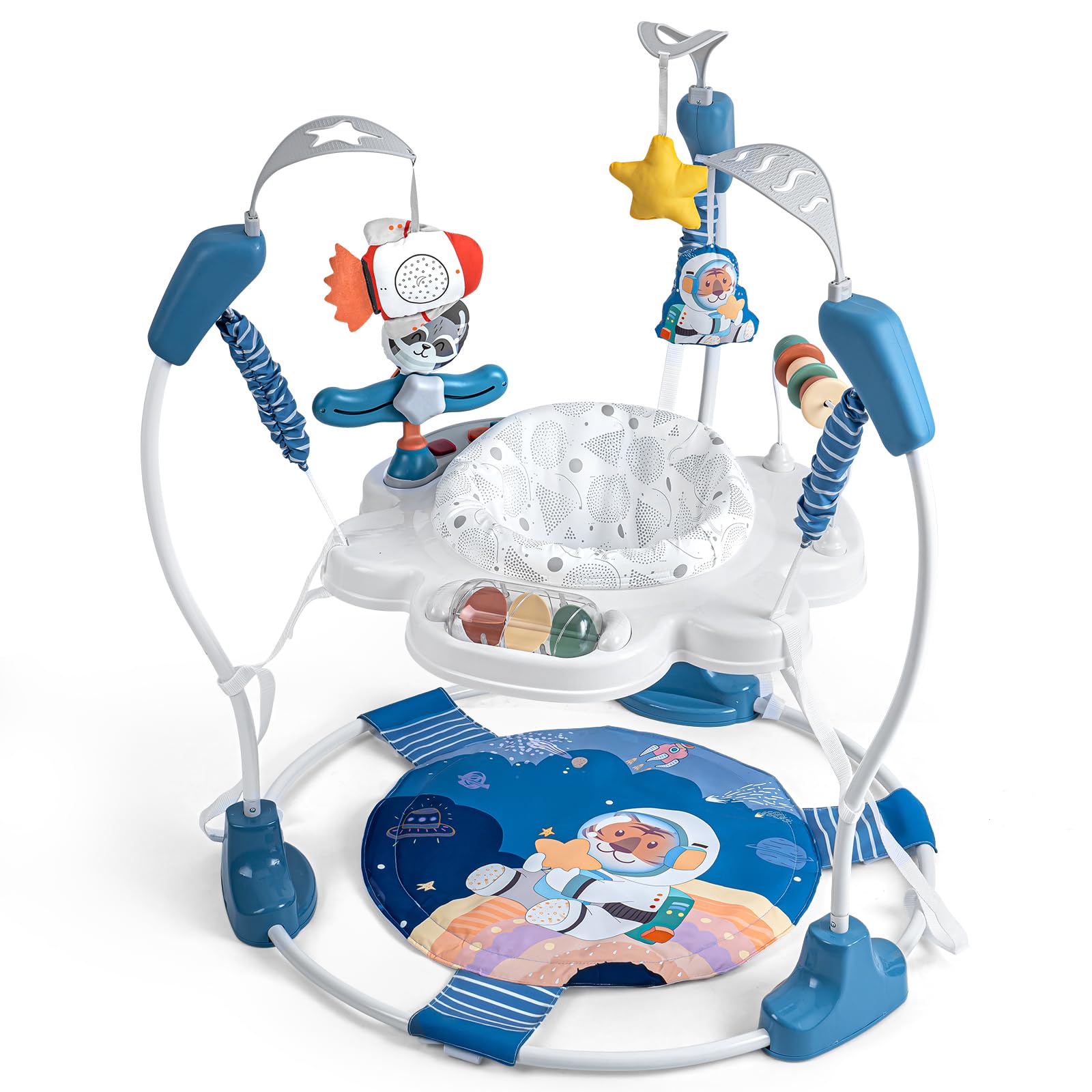 Monniebaby Space Tiger activity center front-view invites exploration with space-themed design