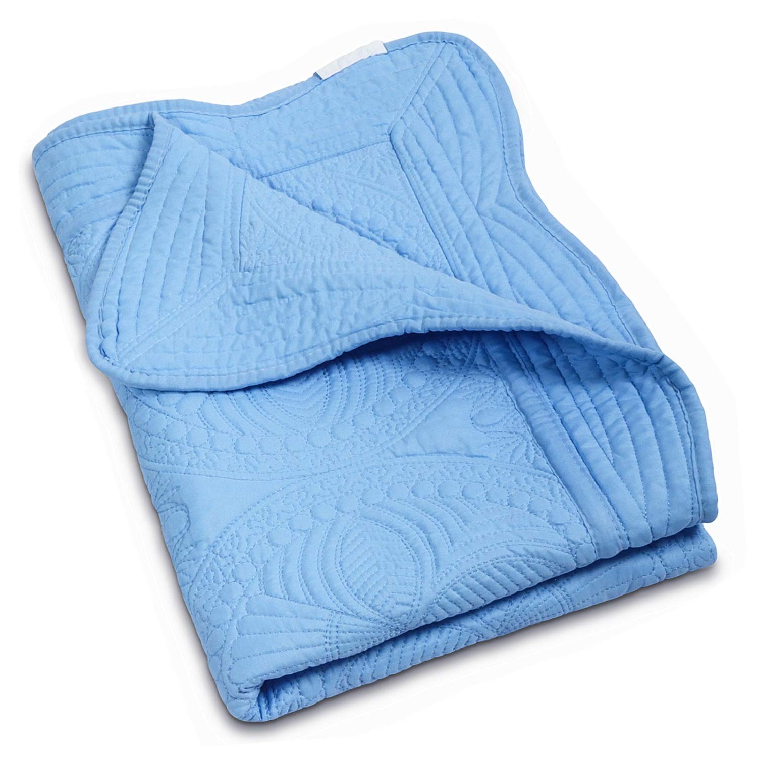 MONOBLANKS baby quilt embossed scalloped edge for heirloom style and cozy texture