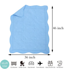 MONOBLANKS baby quilt monogram personalization in blue for a keepsake
