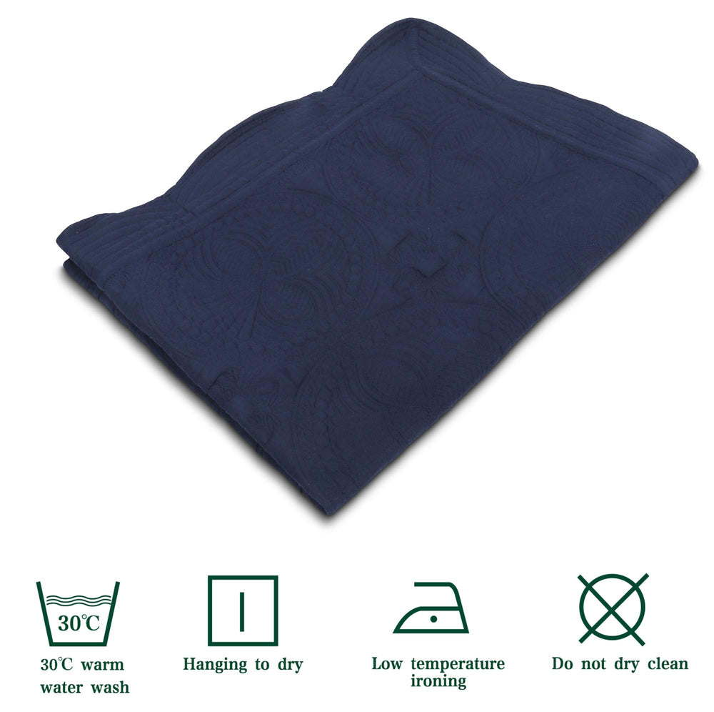 MONOBLANKS baby quilt navy with white trim complements nursery color schemes