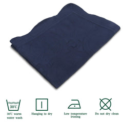 MONOBLANKS baby quilt navy with white trim complements nursery color schemes