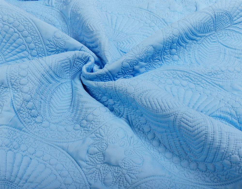 MONOBLANKS crib-size quilt 36x46 inches fits cribs and toddler beds in blue