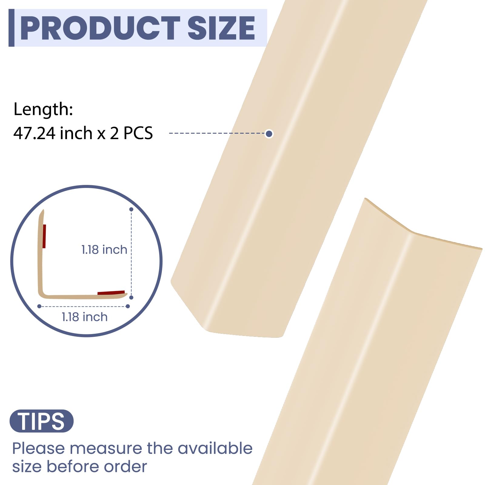MONOID long-strip beige corner protector ready for edge revival in living spaces.