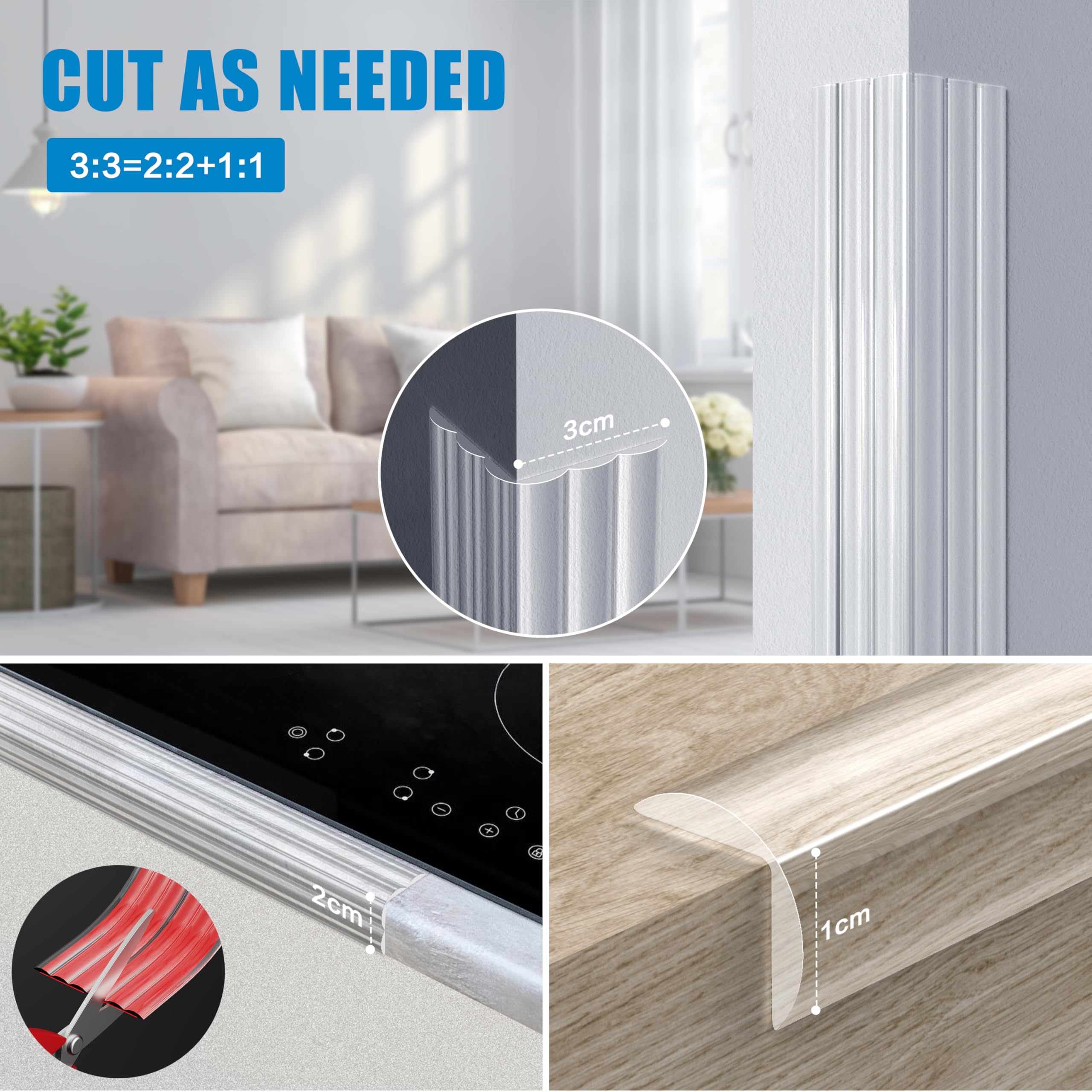 MONOID wall corner protector-cuttable-lengths shows customizable length options for fit.