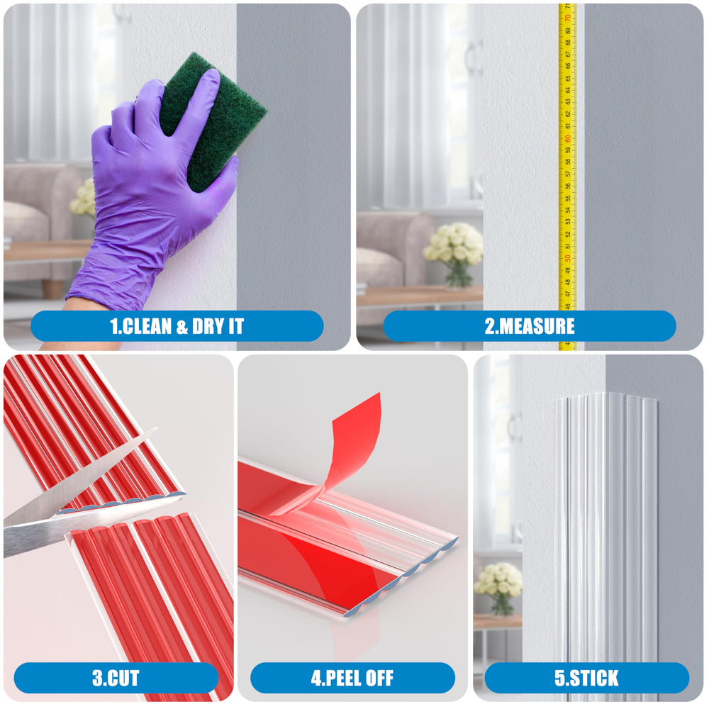 MONOID wall corner protector-surface-compatibility suits painted, wood, tile, metal, and glass.
