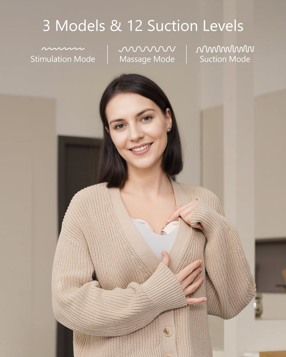 Monsao Wearable Breast Pump battery life supports 12–15 sessions.