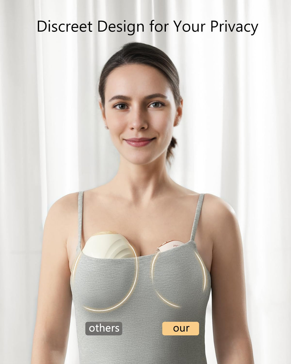 Monsao Wearable Breast Pump with memory mode recalls last settings.