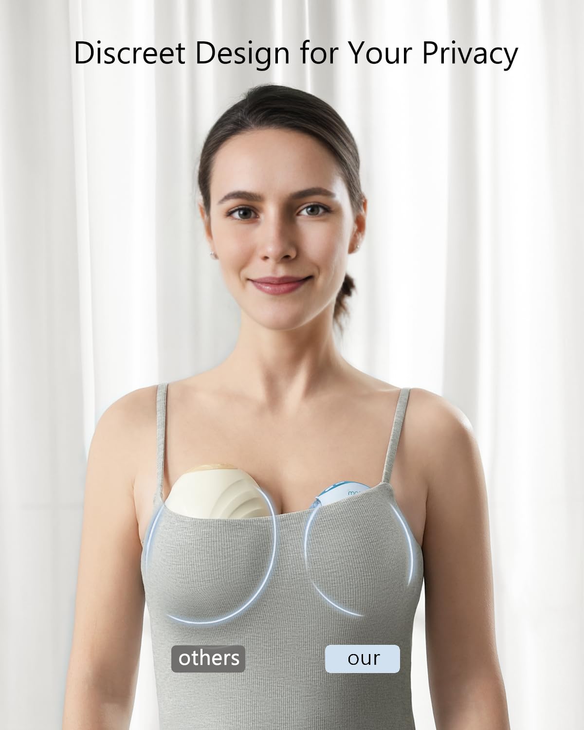 Monsao wearable breastpump battery life supports 12-15 sessions per charge.