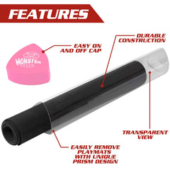 Monster Protectors Prism Playmat Tube triangle design prevents accidental rolls.