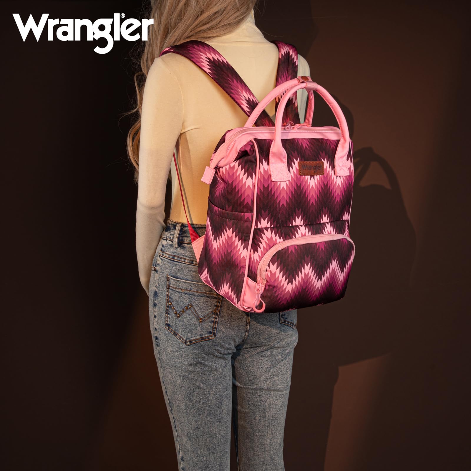Montana West Wrangler Aztec Callie diaper bag dimensions 14-3-by-10-8-by-7-2 inches
