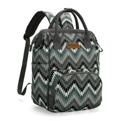Montana West Wrangler Aztec Callie bag front view highlights organized pockets for on-the-go moms