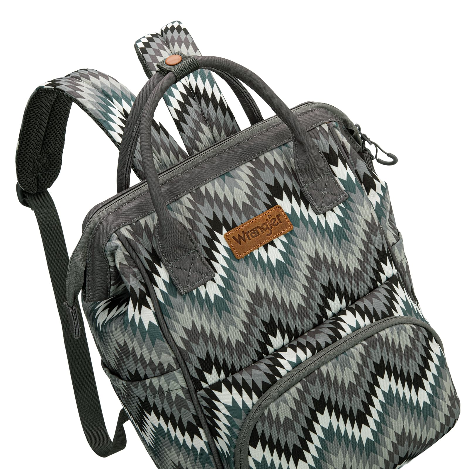Montana West Wrangler Aztec Callie bag side view shows spacious storage and stroller straps