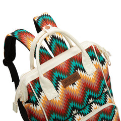 Montana West Wrangler Aztec Diaper Bag with stroller-straps enables convenient stroller attachment during outings
