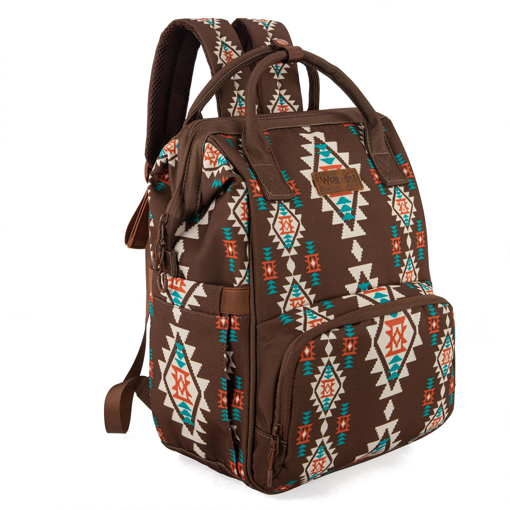 Montana West Wrangler Callie diaper bag backpack front view for convenient all-day parenting on the go.
