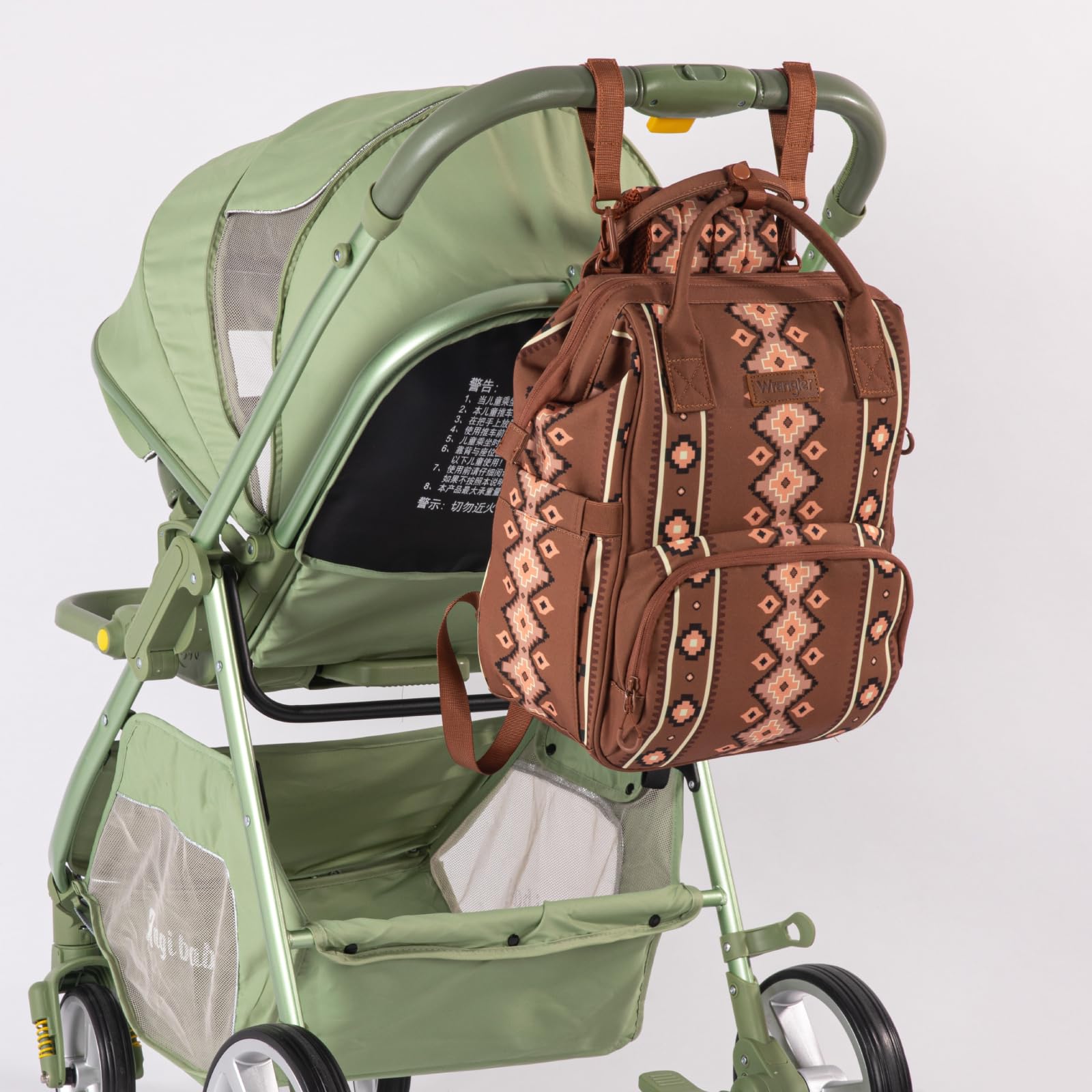 Montana West Wrangler Callie Diaper Bag daily-use scenario, ideal for busy outings with baby.