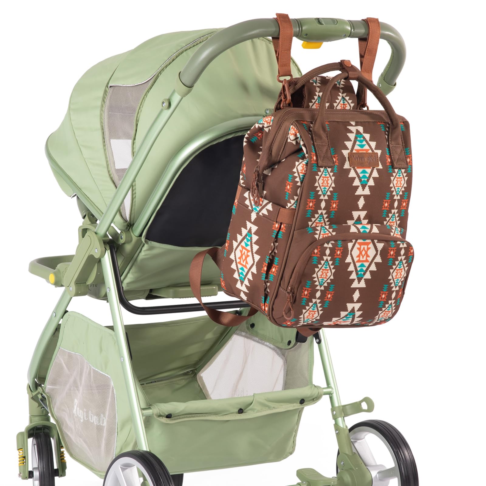 Montana West Wrangler Callie diaper bag dimensions 14-3x10-8x7-2 inches.