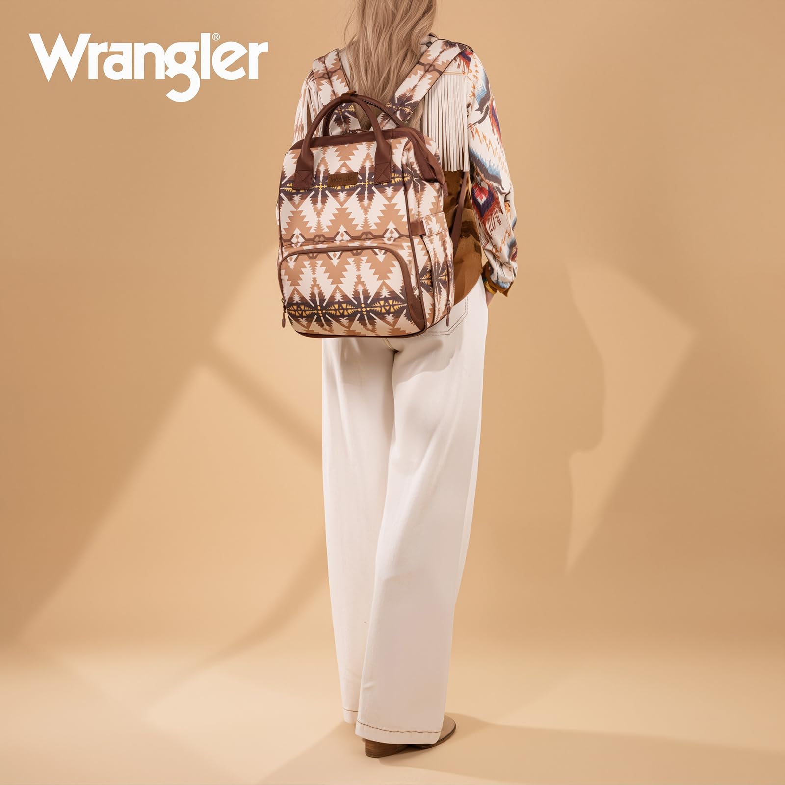 Montana West Wrangler Callie diaper bag dimensions allow space for diapers, wipes, and clothing changes.