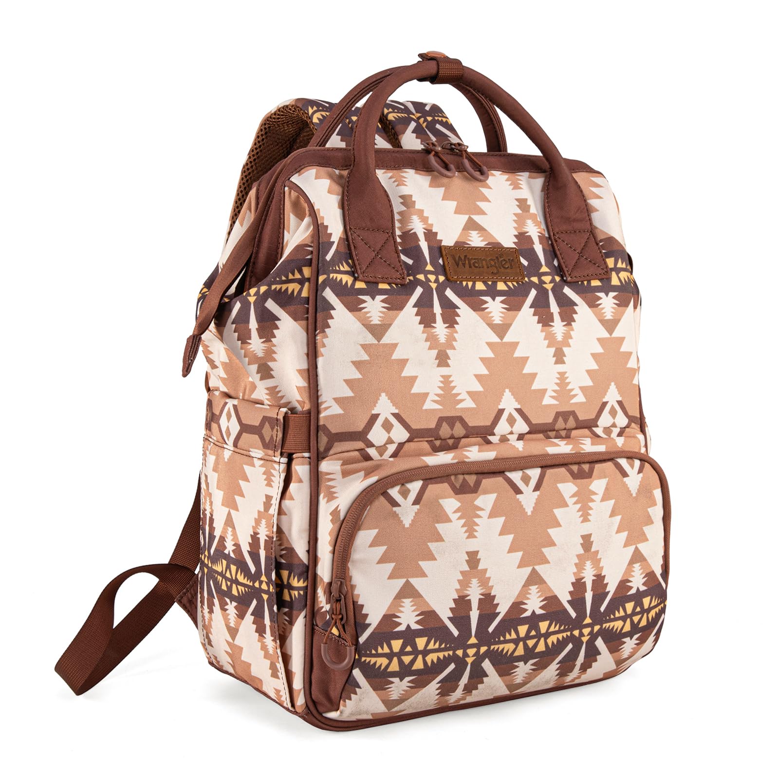 Montana West Wrangler Callie diaper bag front view with quick access pockets for on the go essentials.