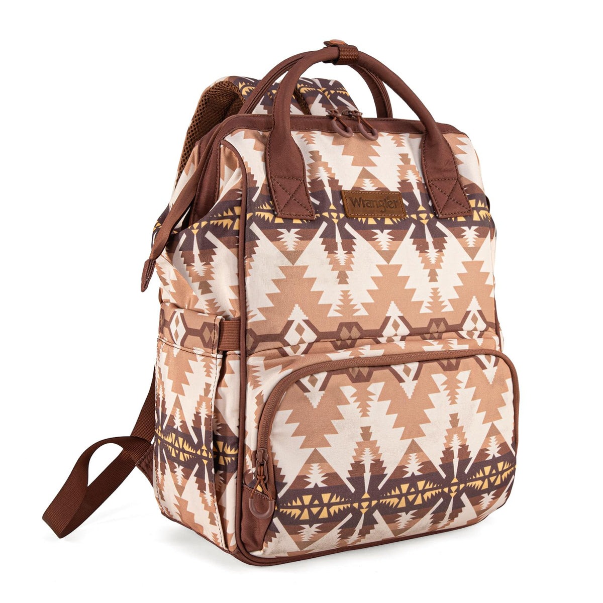 Montana West Wrangler Callie diaper bag front view with quick access pockets for on the go essentials.