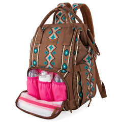 Montana West Wrangler Callie diaper bag insulated bottle pockets keep feeds ready.