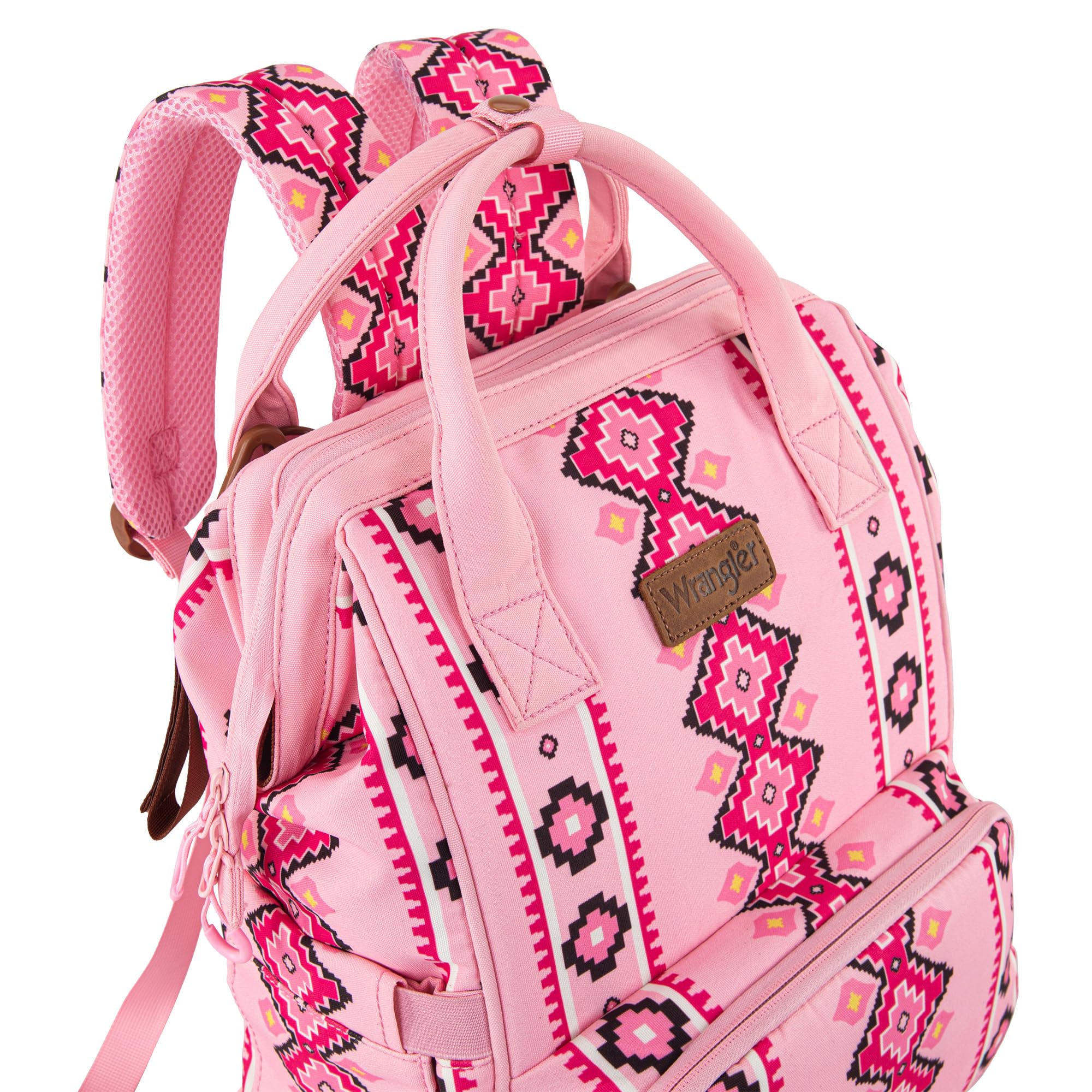 Montana West Wrangler Callie diaper bag with stroller straps enables easy on-the-go baby outings.