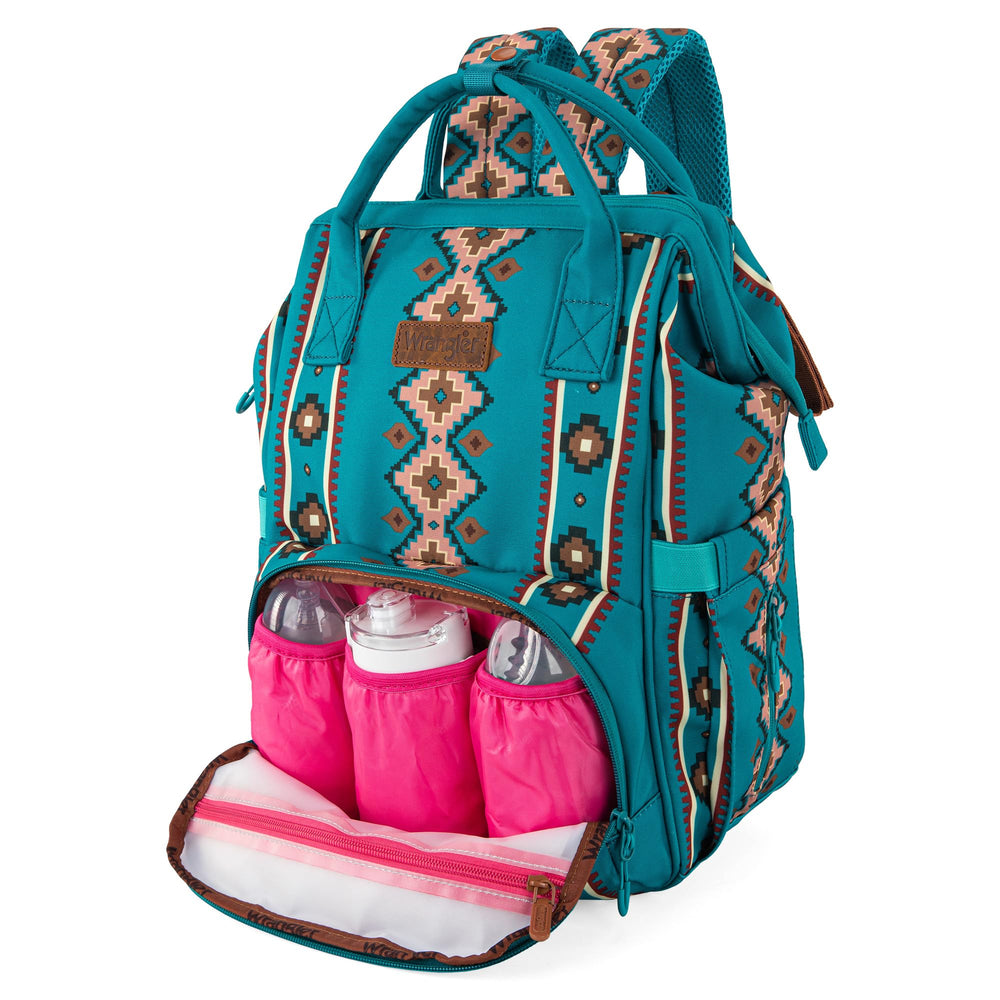 Montana West Wrangler Callie diaper bag waterproof compartment—protects essentials during travel and spills.
