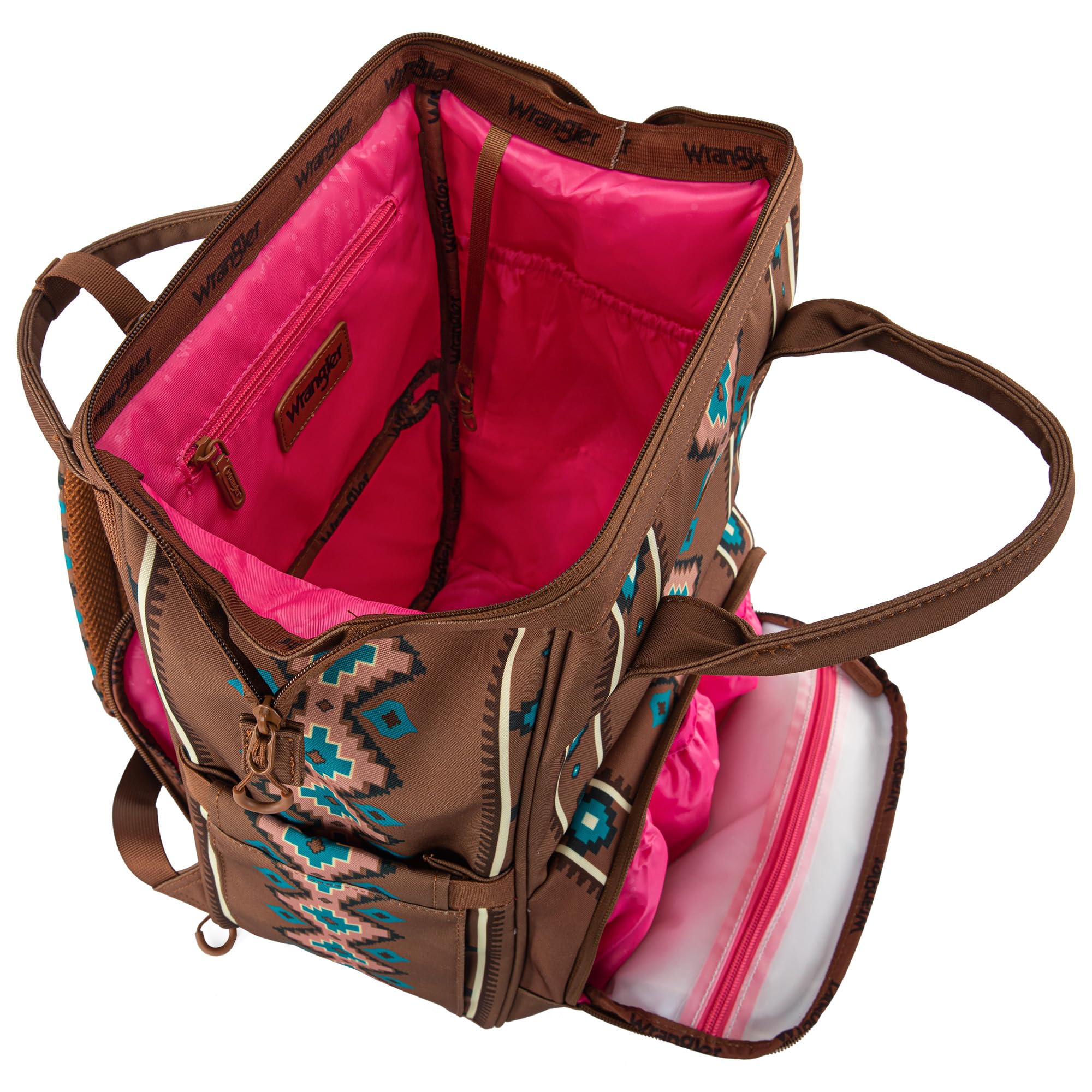 Montana West Wrangler Callie diaper bag waterproof compartment protects essentials.