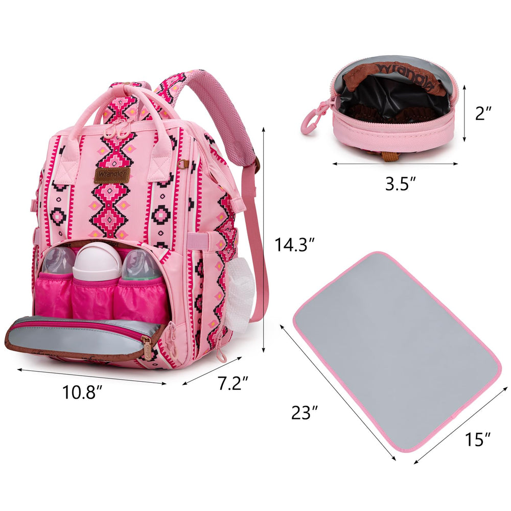 Montana West Wrangler diaper bag back view highlighting the spacious interior.