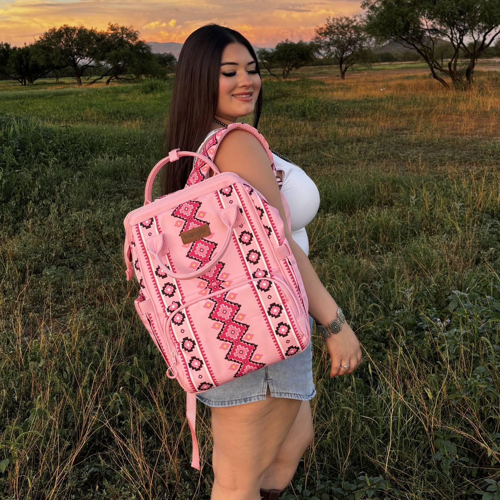 Montana West Wrangler diaper bag compact dimensions ideal for travel.