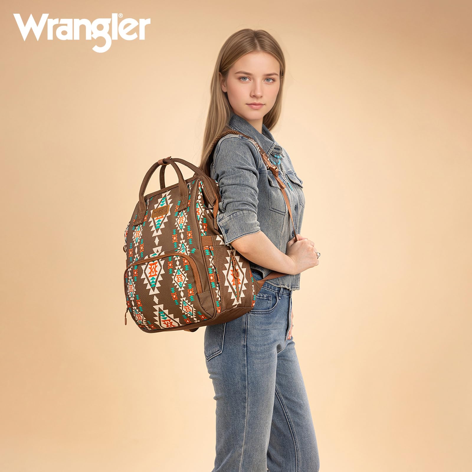 Montana West Wrangler western-pattern design adds stylish touch to everyday baby gear.
