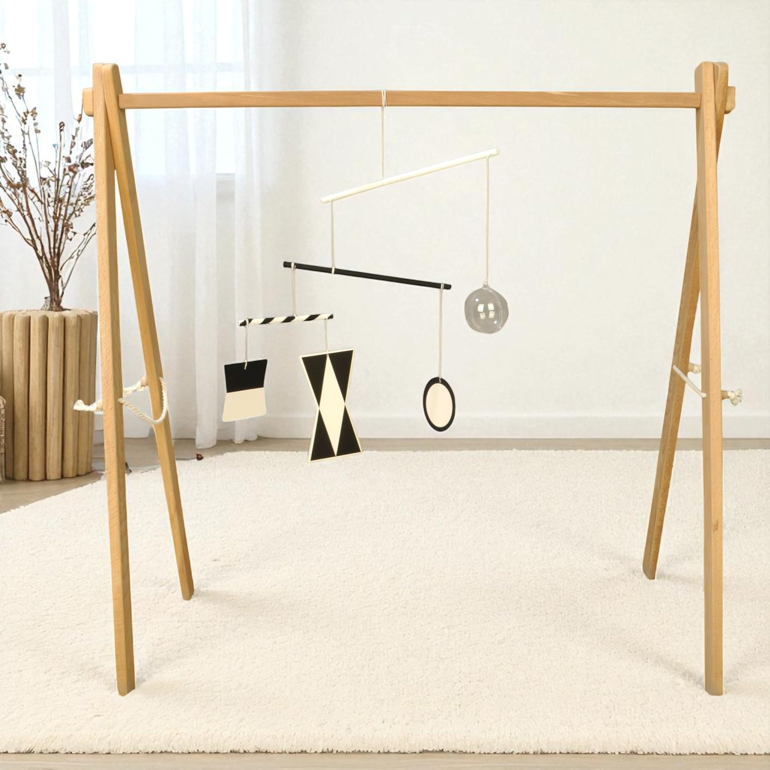 Montessori baby mobile Rainbow soft hues inspire gentle focus