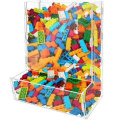 Montex acrylic wall toy dispenser front view for organized playroom storage