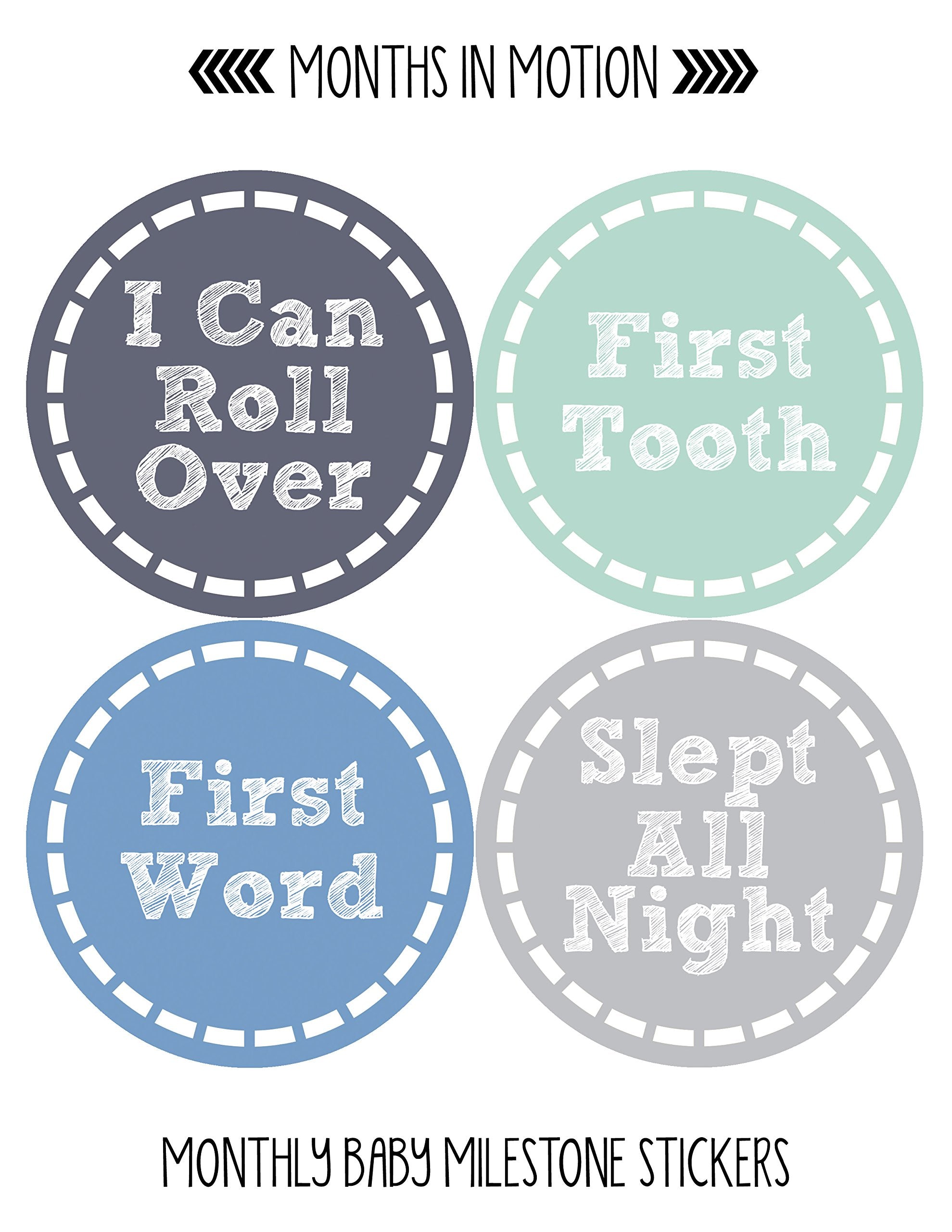 Months In Motion milestone stickers ready for shower or registry gifting